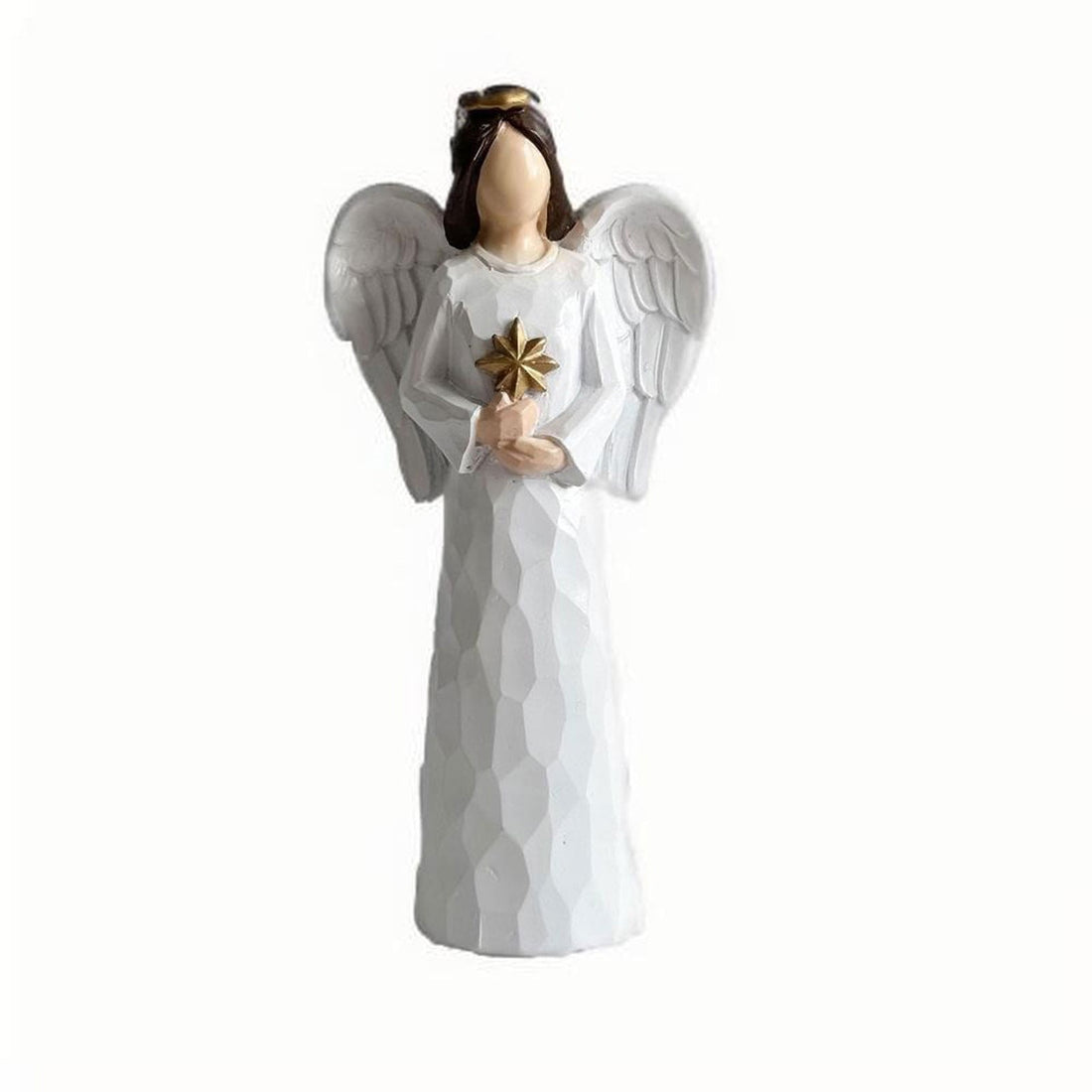 Hand-Painted Guardian Angel Figurine, Praying Angel Sculpture for Desktop or Home Display