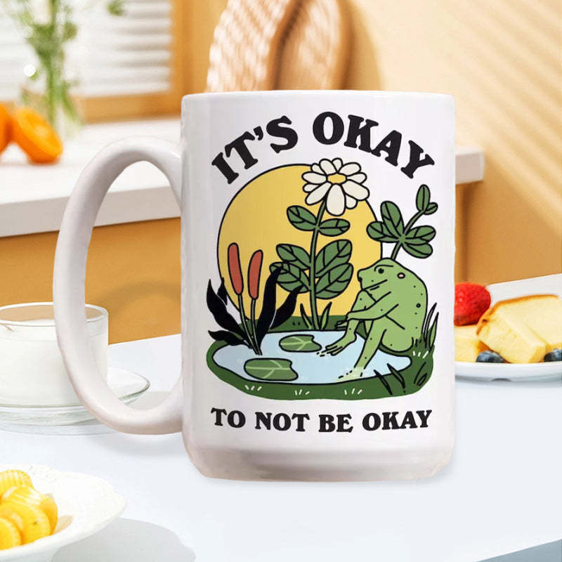 Frog Design Coffee Mug with Uplifting Message