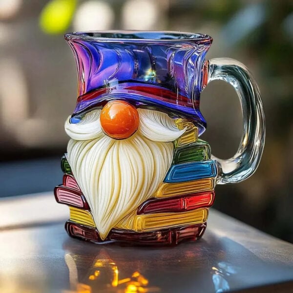 Iridescent Painted Gnome Book Mug