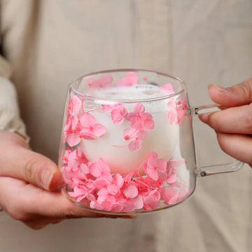 Floral Insulated Borosilicate Glass Mug