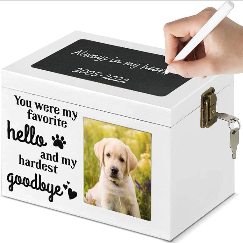 Personalized Pet Keepsake Memory Box for Dog or Cat Ashes