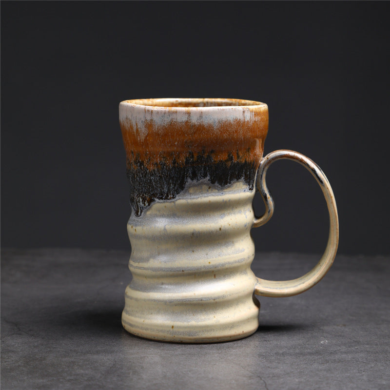 Handmade 17oz Stoneware Coffee Mug with Large Handle