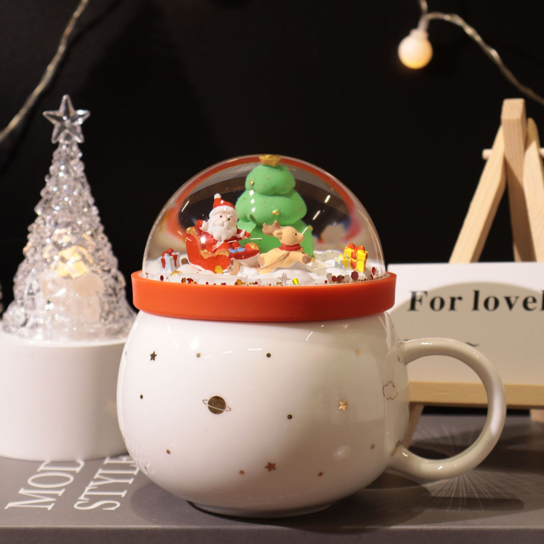 Santa Lid Ceramic Mug