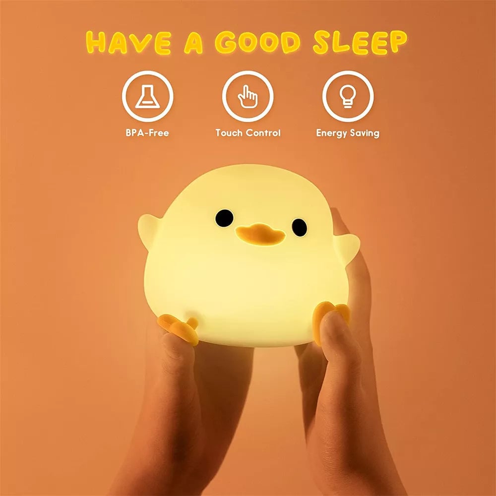 Silicone Duck Rechargeable Night Light with Touch Sensor