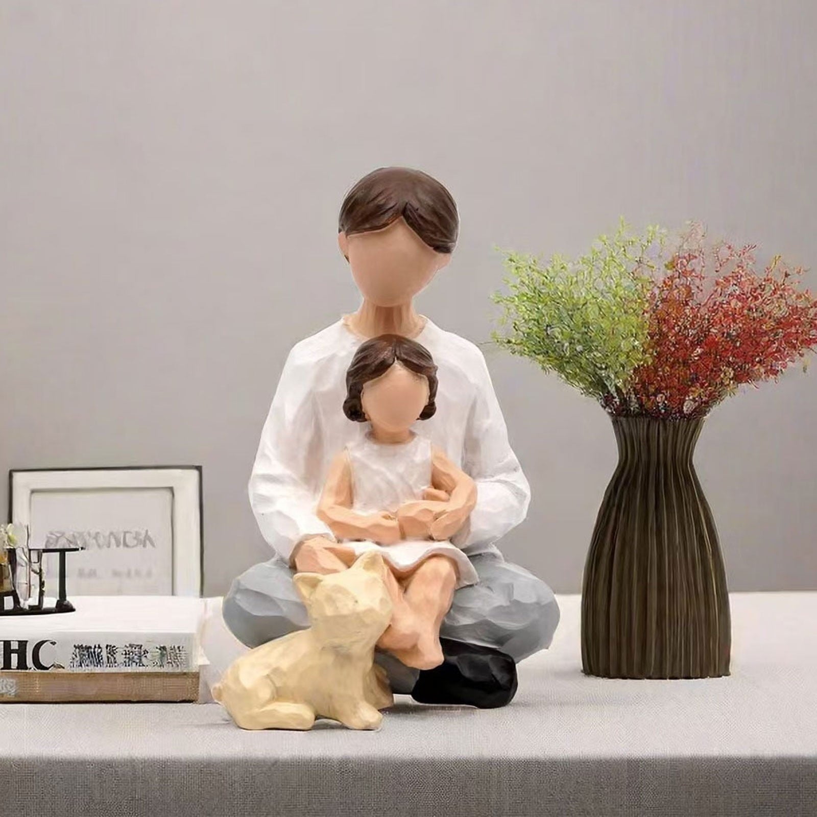 Willow Tree-Style Father and Daughter Figurine