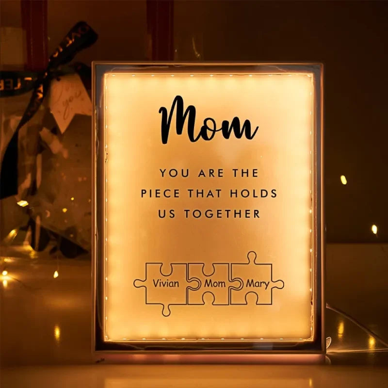 Customizable LED Light Box with Puzzle Design – Personalized Name Light for Home Décor