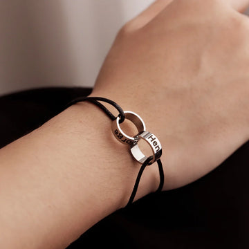 Personalized Engraved Name Bracelet with Adjustable Closure