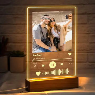 Customizable Acrylic Music Plaque with LED Base and Night Light