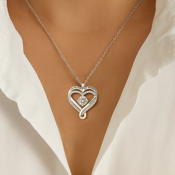 Engraved Heart Necklace for Wife