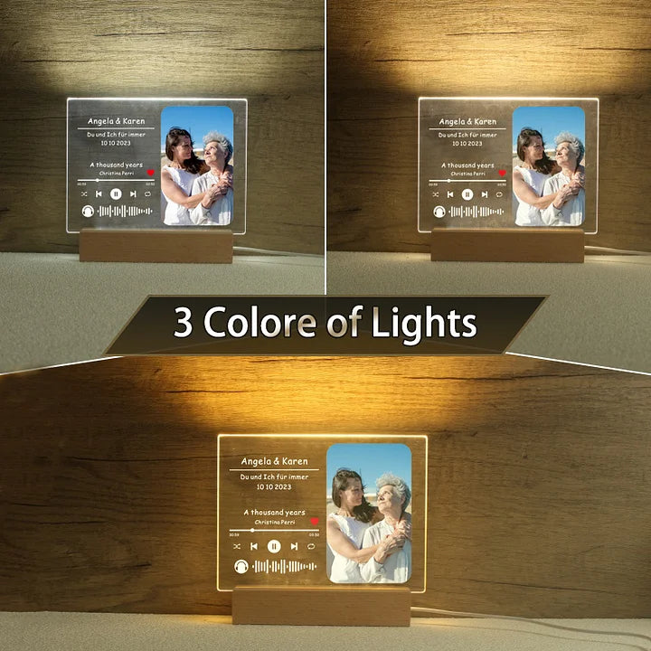 LED Photo Frame with Music Player and Custom Name Feature