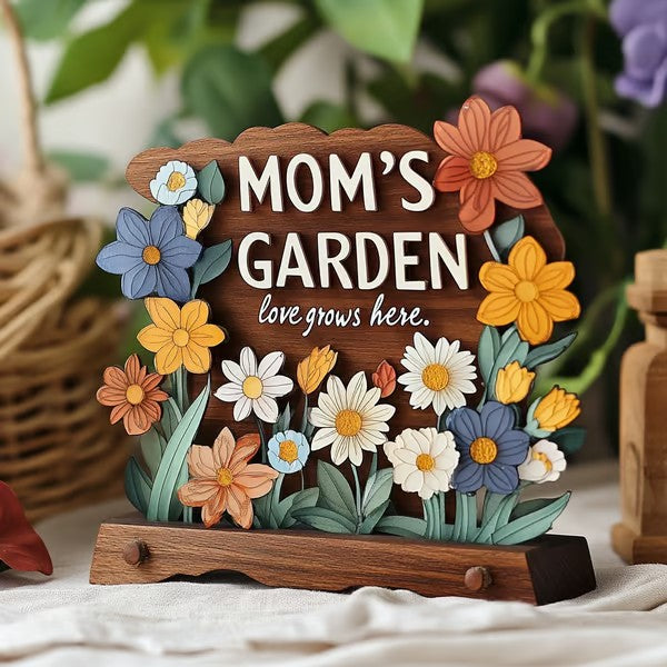 'Love Grows Here' Wooden Keepsake, Hand-Painted Mother’s Day Gift from the Heart