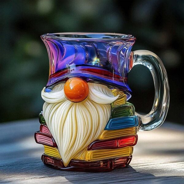 Iridescent Painted Gnome Book Mug