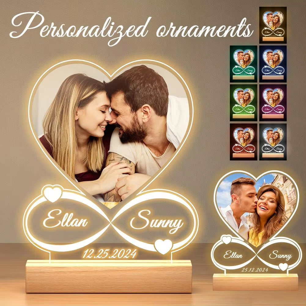 Personalized Ornament Customized Memorial Night Light with Picture Frame