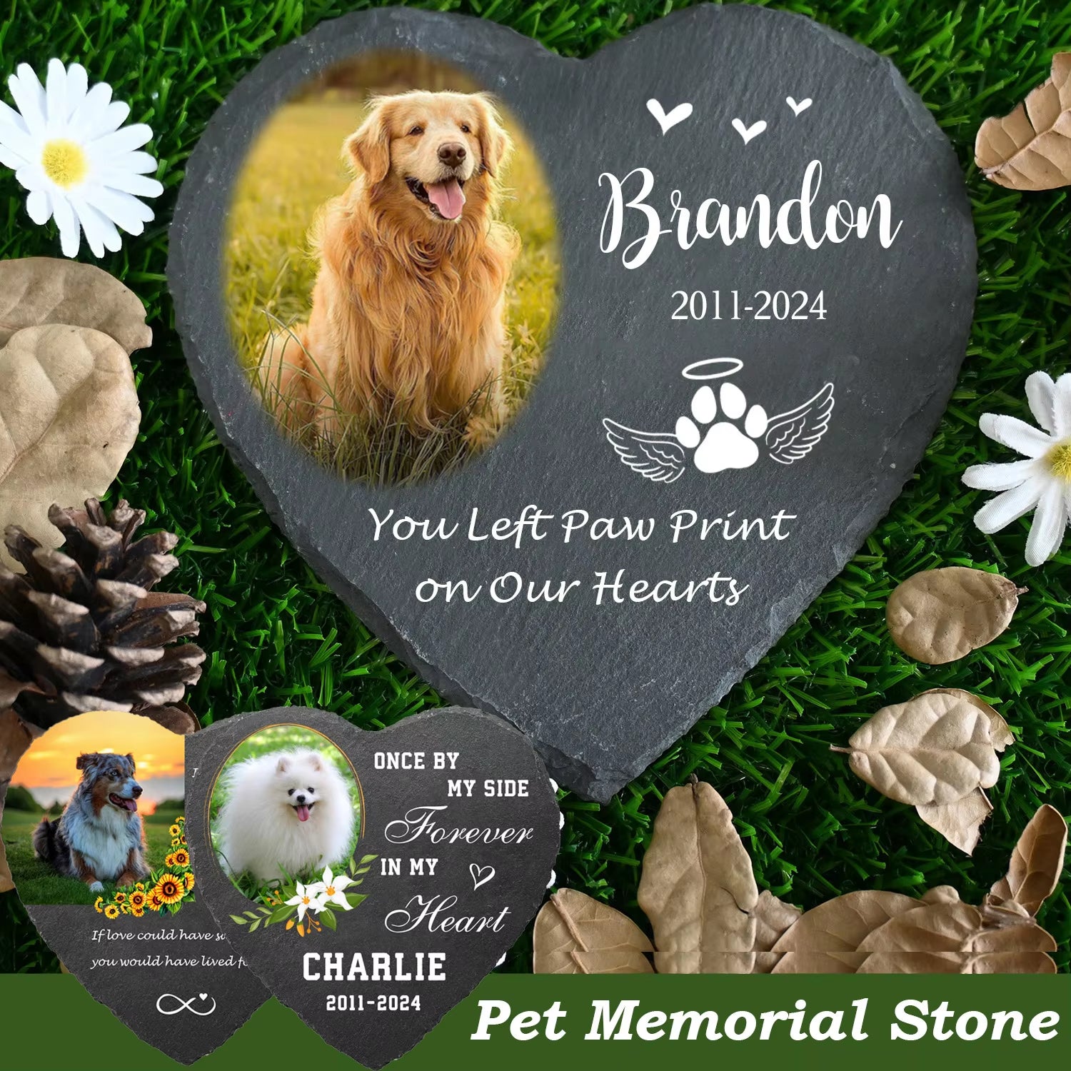 Personalized Pet Memorial Stone with Photo Printing