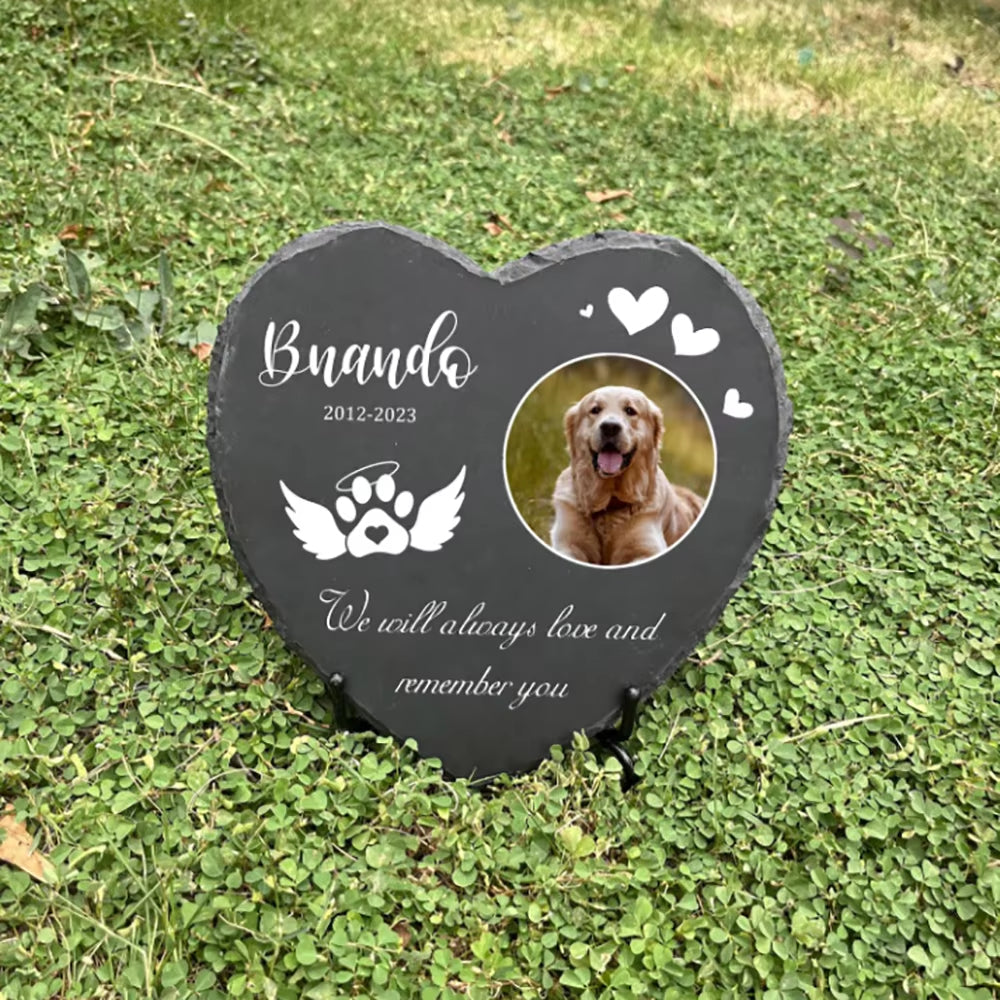 Custom Pet Memorial Garden Stone Slate with Name