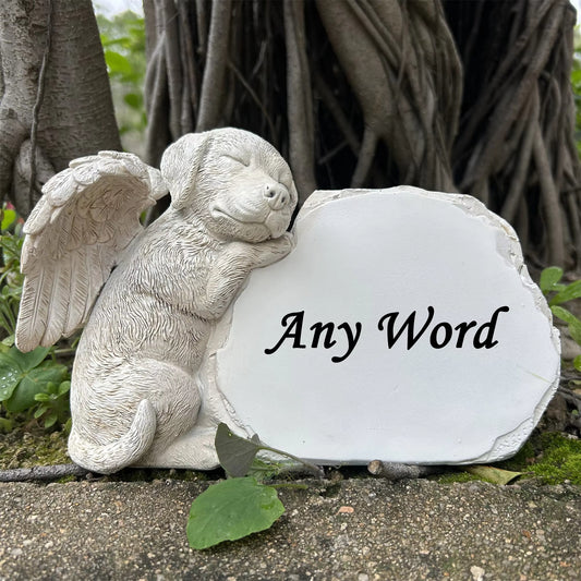 Personalized Dog Angel Memorial Garden Statue