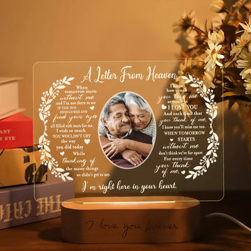 Personalized Unique Sympathy Gift For Custom In Memory of Loved Light Up Picture Frames