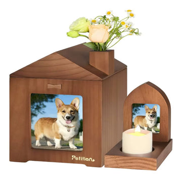 Pet Urns with Photo Frame Funeral Cremation Small Box Urn Loving Memory Pet Picture Frame