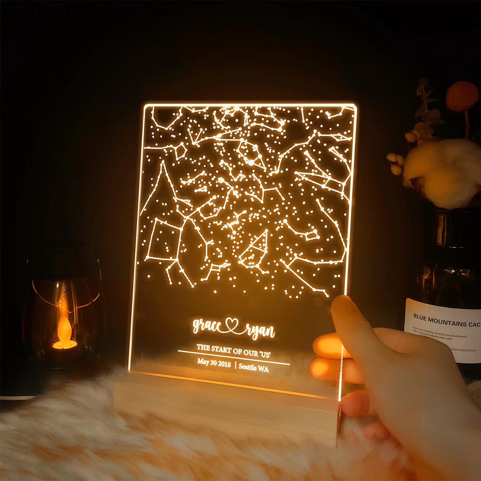 Personalized Constellation Chart Lamp Customized Bedroom Night Light