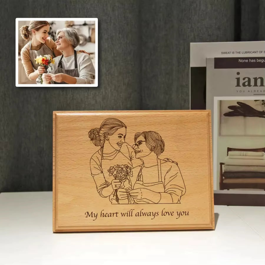 Custom Wooden Photo Frames Vintage Home Decor Personalized Printed Photos