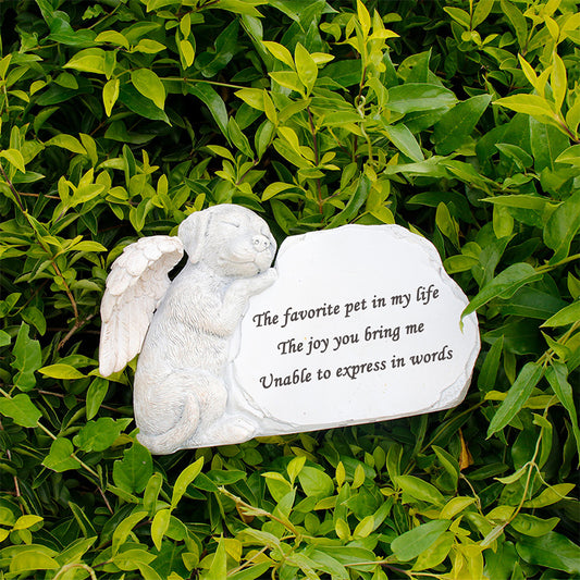 Personalized Dog Angel Memorial Garden Statue
