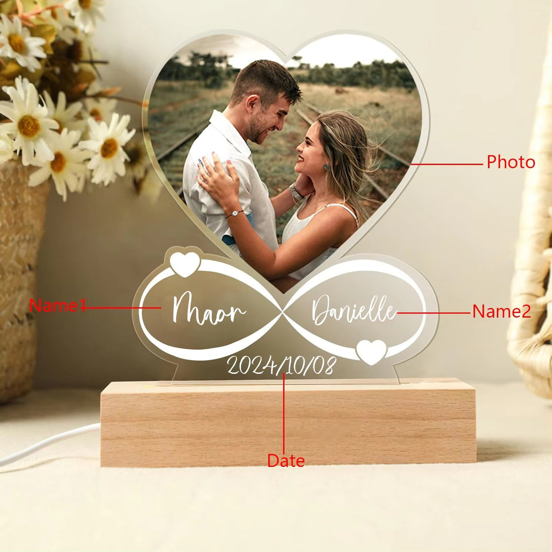 Personalized Anniversary Women Men Couples Gifts Custom Photo Love Frame