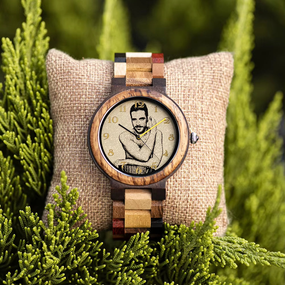 Wood Watch Men Women Quartz Wristwatch Couple Timepiece Clock
