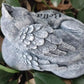 Angel Cat Memorial Garden Statue Stones Grave Markers with a Cat Sleeps on The Heart-Shaped Stone