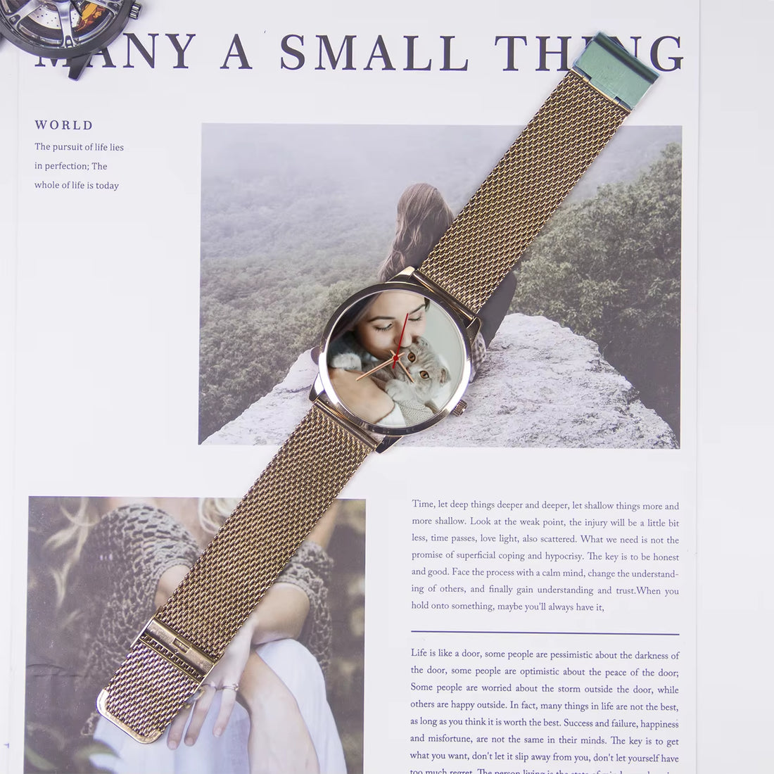 Custom Made Universal Watches for Men Pattern Silver Watch Men Wrist Original Photo