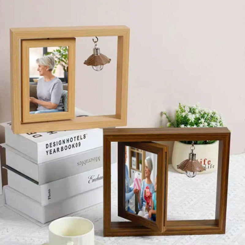 Personalized Wooden Photo Frame With Lamp Bulb