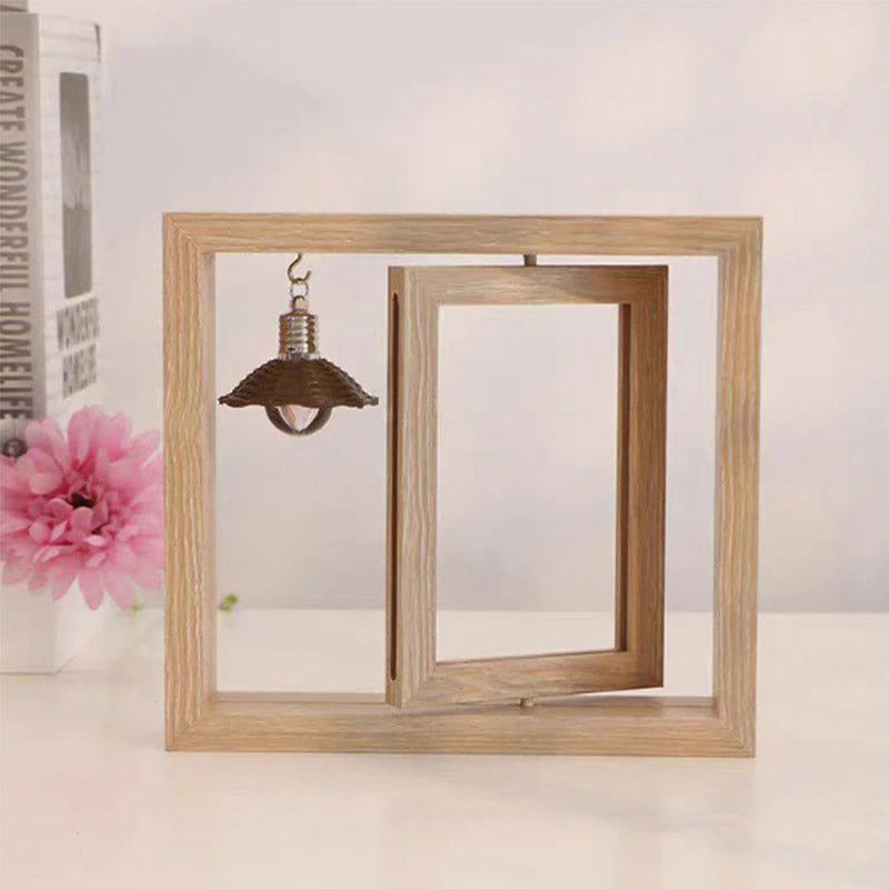 Personalized Wooden Photo Frame With Lamp Bulb
